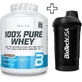 Biotech Usa 100% Pure Whey 2270g Banana & Biotech Usa Wave Shaker 600ml Black-smoked Personalised Pack