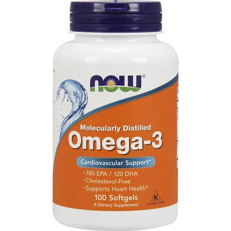 Now Foods Molecularly Distilled Omega 3 Fish Oil 100 softgels Unflavoured: цены и характеристики