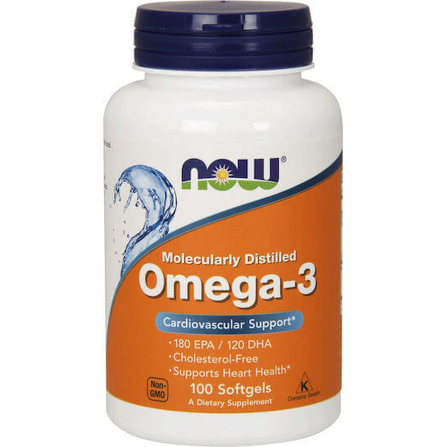 Now Foods Molecularly Distilled Omega 3 Fish Oil 100 softgels Unflavoured: цены и характеристики