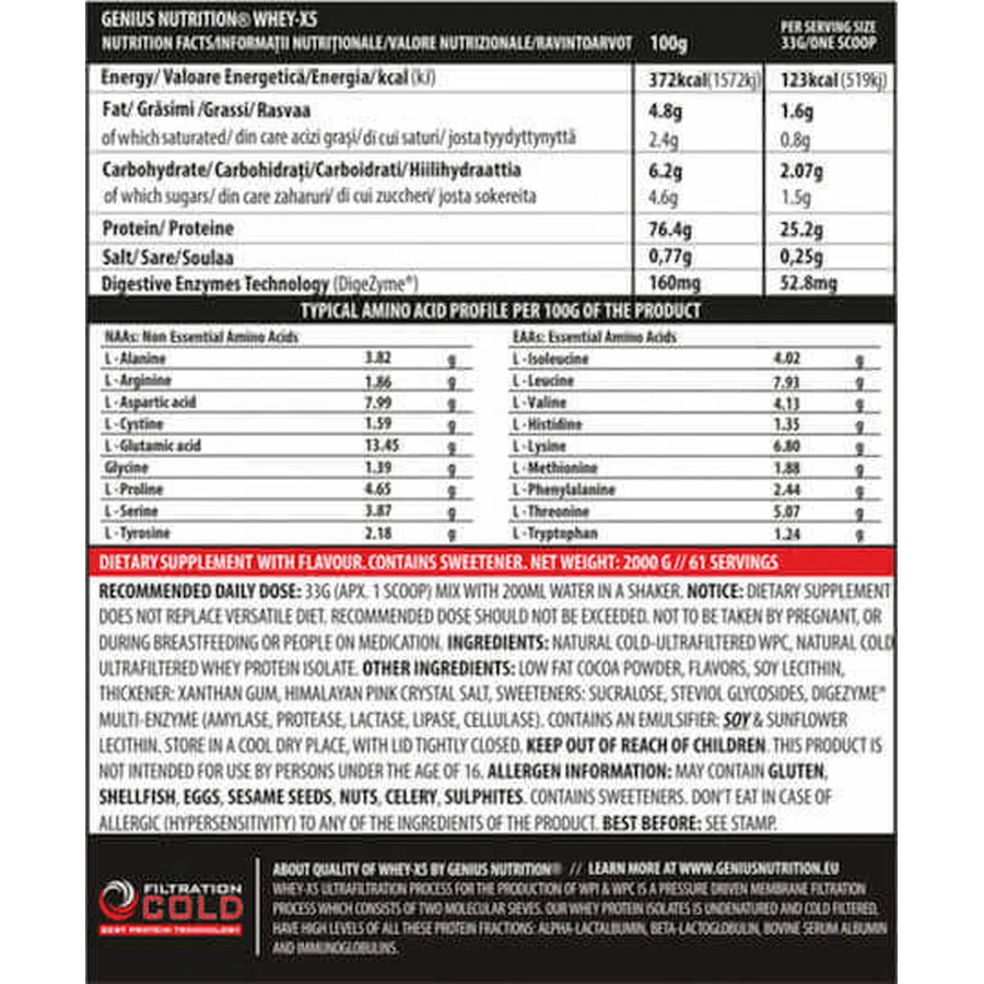 Genius Nutrition Whey-X5 Сывороточный протеин со вкусом шоколада Bueno 2 кг: цены и характеристики