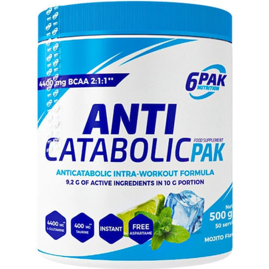 6pak Nutrition Anticatabolic Pak BCAA Антикатаболический пакет BCAA 2:1:1 Порошок 500 грам Мохіто: ціни та характеристики