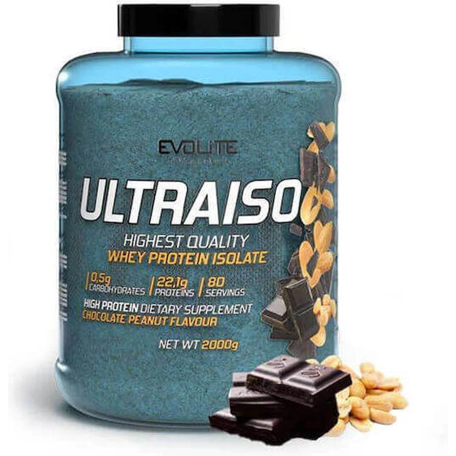 Evolite UltraIso Whey Isolate Изолят сывороточного протеина без глютена со вкусом шоколада и фундука 2 кг: цены и характеристики