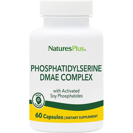 Nature's Plus Phosphatidylserine DMAE Комплекс фосфатидилсерину DMAE з активованими соєвими фосфатами 60 капсул: ціни та характеристики