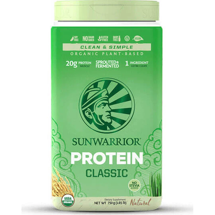 Sunwarrior Classic Brown Rice Protein Органічний рисовий протеїн без глютену та лактози з натуральним смаком 750гр: ціни та характеристики