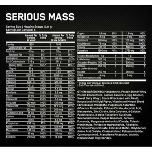 Optimum Nutrition Serious Mass Whey Protein с креатином и клубничным вкусом 5,455 кг