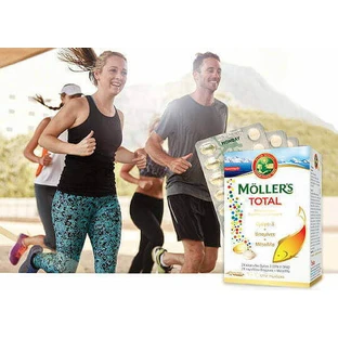 Рыбий жир, витамины и минералы Moller's Total Omega 3, неароматизированный