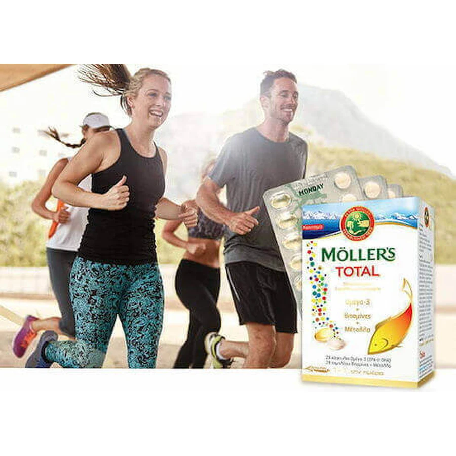 Рыбий жир, витамины и минералы Moller's Total Omega 3, неароматизированный: цены и характеристики