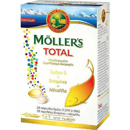 Рыбий жир, витамины и минералы Moller's Total Omega 3, неароматизированный: цены и характеристики