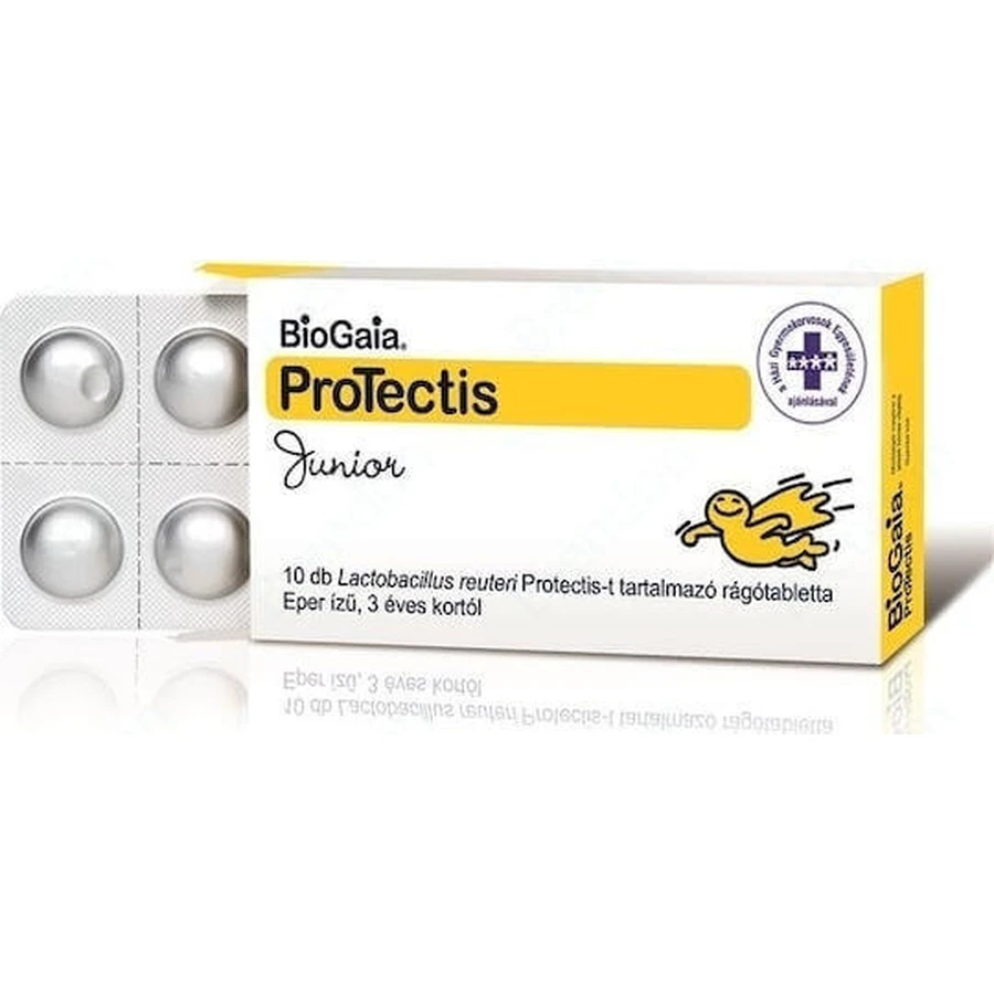 Дитячі пробіотики BioGaia ProGaia ProTectis Junior Пробіотики для дітей 10 жувальних таблеток Полуниця: ціни та характеристики