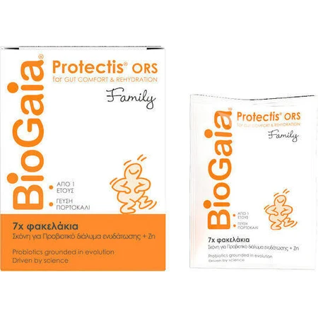 Сімейні пробіотики BioGaia Protectis для дорослих та дітей 7 пакетиків апельсин: ціни та характеристики