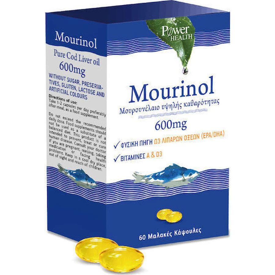 Power Health Mourinol Cod Liver Oil 600mg 60 softgels Peach Mango: цены и характеристики