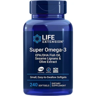 Life Extension Супер Омега-3 риб'ячий жир 240 м'яких гелів без смаку