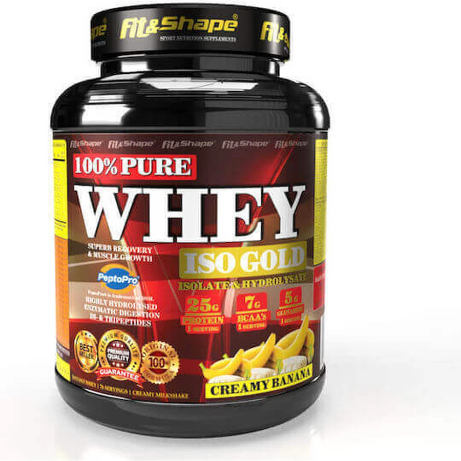 Fit & Shape 100% Pure Whey Iso Gold Сывороточный протеин со вкусом сливочного банана 2,27 кг: цены и характеристики