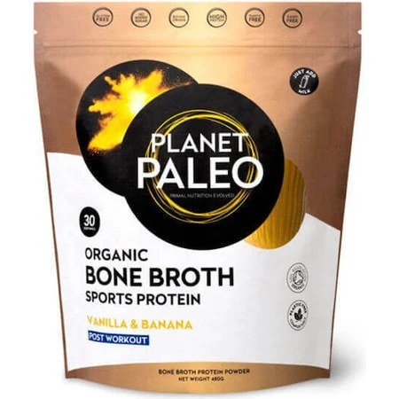 Planet Paleo Organic Органический костный бульон Спортивный с бананом со вкусом ванили 480гр: цены и характеристики