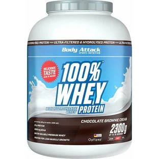 Body Attack 100% Whey Protein Сывороточный протеин со вкусом шоколадного крема Chocolate Brownie 2,3 кг