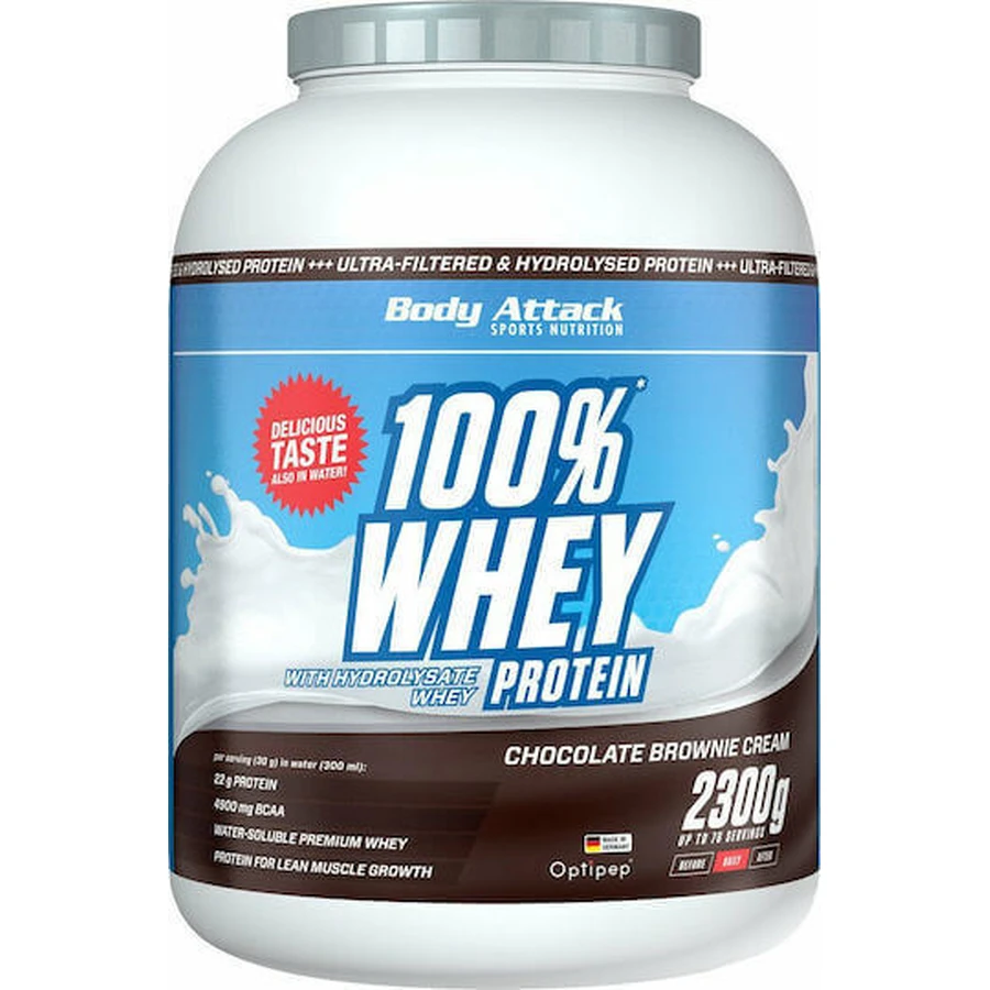 Body Attack 100% Whey Protein Сывороточный протеин со вкусом шоколадного крема Chocolate Brownie 2,3 кг: цены и характеристики