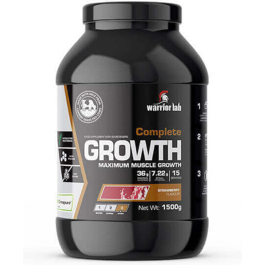 Warrior Lab Complete Growth с креатином и клубничным вкусом 1,5 кг: цены и характеристики