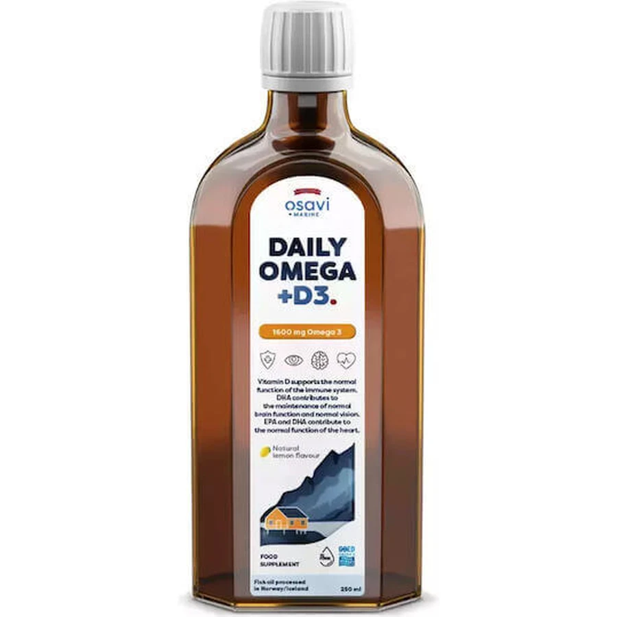 Osavi Daily Omega + D3 риб'ячий жир 250мл Натуральний лимон: ціни та характеристики