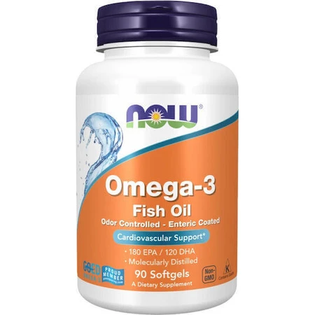 Now Foods Молекулярно дистильований риб'ячий жир Омега 3 1000 мг 90 м'яких гелів без смаку: ціни та характеристики
