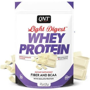 QNT Light Digest Whey Protein Сывороточный протеин без глютена со вкусом белого шоколада 500 гр.