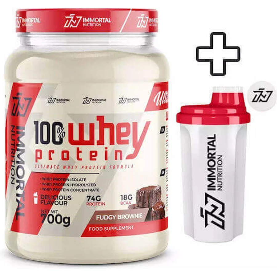 Immortal Nutrition 100% Whey Protein 700гр Fudge Brownie & Shaker: цены и характеристики
