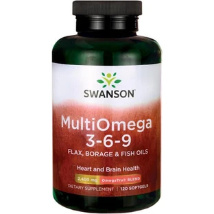 Swanson Multi Omega 3-6-9 (льняное семя, язык ягненка, рыба) [120 мягких таблеток].