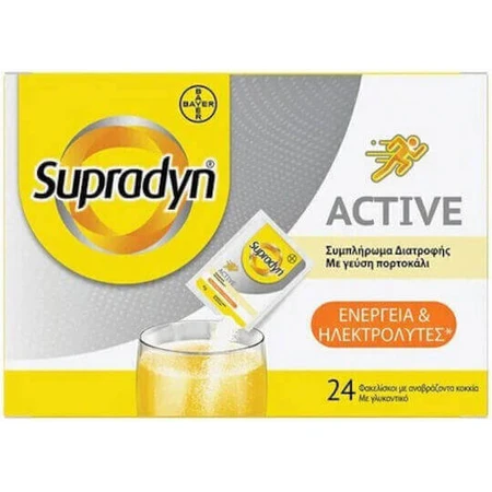 Supradyn Активные электролиты Апельсин 24 пакетика: цены и характеристики