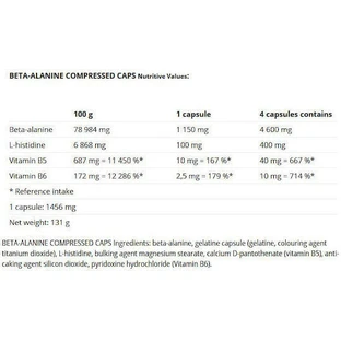 Nutrend Beta Alanine Compressed 90 капсул без смаку