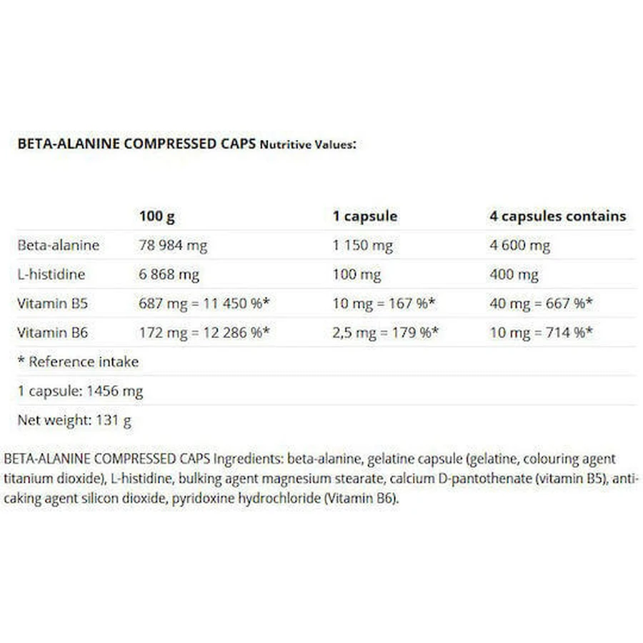 Nutrend Beta Alanine Compressed 90 капсул без смаку: ціни та характеристики