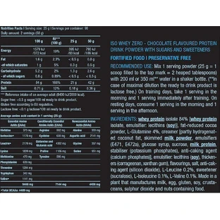 Biotech USA Iso Whey Zero з глютамином та BCAA без лактози, сироватковий протеїн зі зниженим вмістом глютену зі смаком білого шоколаду 908 гр.