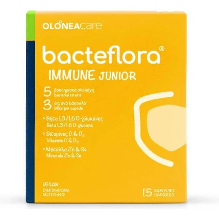 Olonea Bacteflora Junior Иммунные пробиотики для детей 15 растительных капсул: цены и характеристики