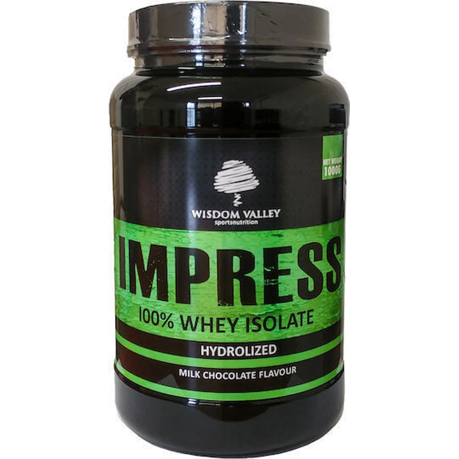 Wisdom Valley Impress 100% ізолят сироваткового протеїну Ізолят сироваткового протеїну без глютену та лактози зі смаком молочного шоколаду 1 кг: ціни та характеристики