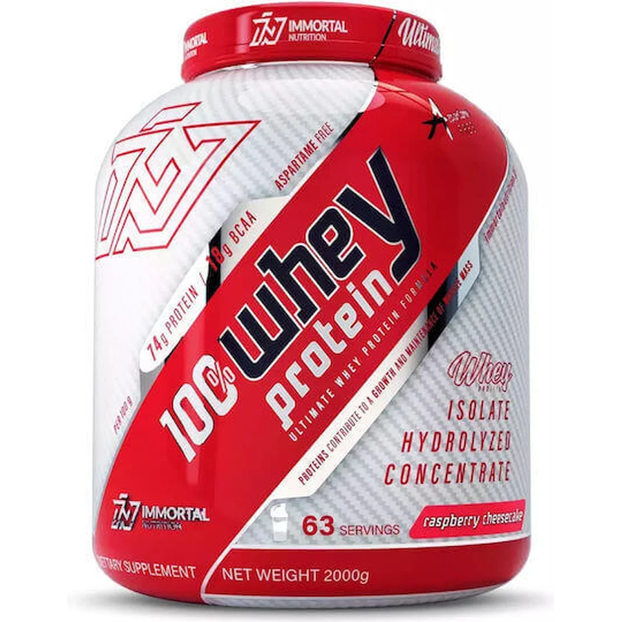 Immortal Nutrition 100% сироватковий протеїн Сироватковий протеїн зі смаком малинового чізкейку 2 кг: ціни та характеристики