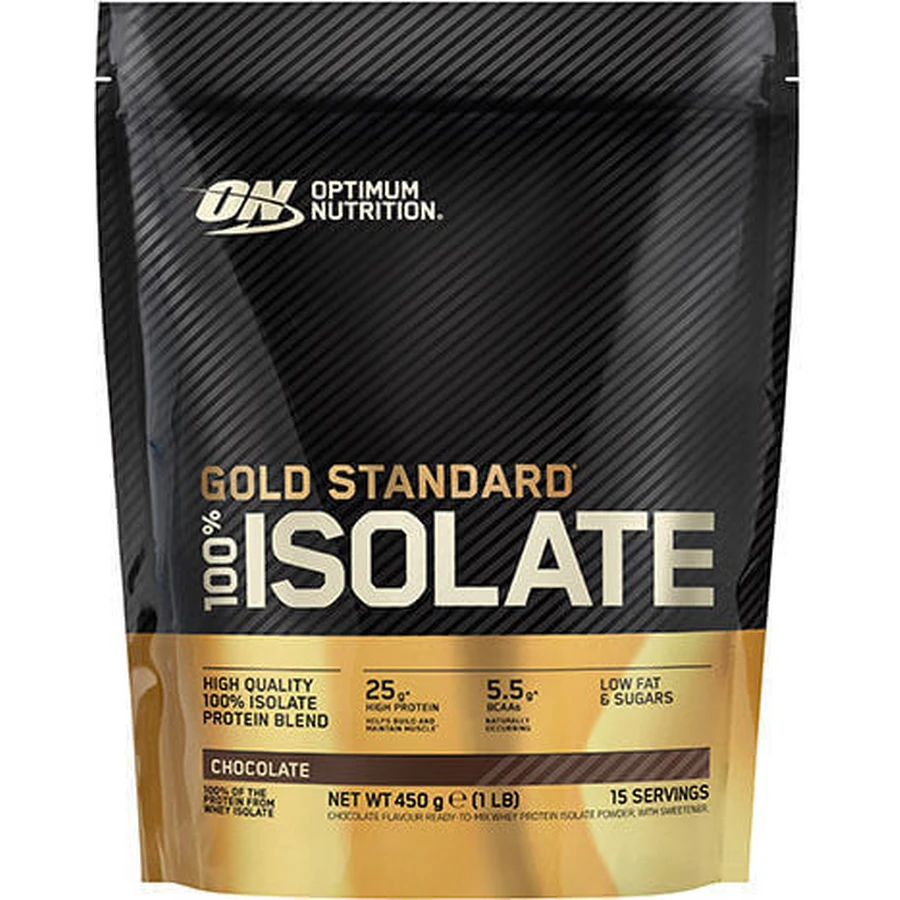 Optimum Nutrition Gold Standard 100% ізолят сироваткового протеїну без глютену зі смаком шоколаду 450гр: ціни та характеристики