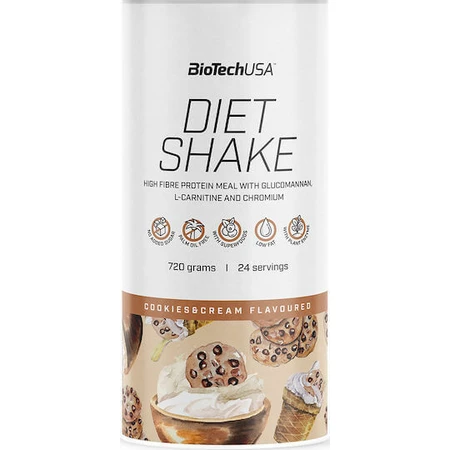 Biotech USA Diet Shake Сироватковий протеїновий коктейль зі смаком печива та вершків 720гр: ціни та характеристики