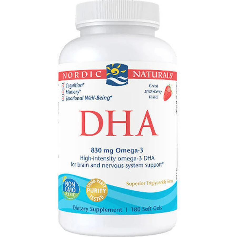 Nordic Naturals DHA 830 мг 180 м'яких гелів Полуниця: ціни та характеристики