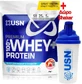 Преміальний сироватковий протеїн USN 100% Whey+ зі смаком полуниці 2 кг