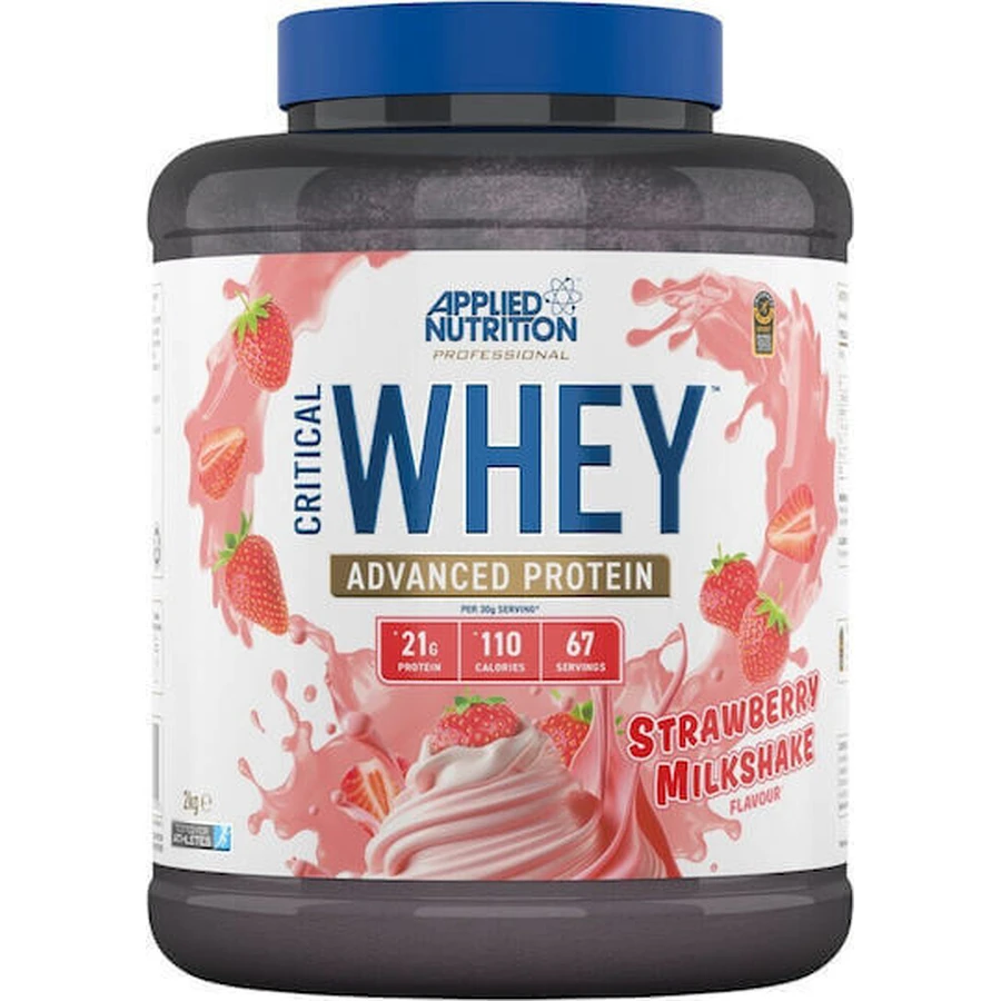 Прикладне харчування Critical Whey Protein Сироватковий протеїн без глютену зі смаком полуничного молочного коктейлю 2 кг: ціни та характеристики