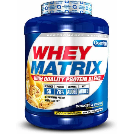 Quamtrax Nutrition Whey Matrix сироватковий протеїн зі смаком сироваткового протеїну Quamtrax Nutrition Whey Matrix зі смаком сироваткового протеїну печиво та вершки 2,267 кг: ціни та характеристики
