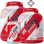 Immortal Nutrition 100% Whey Protein Strawberry Banana 2x2kg & Bcaa Rush Zero Unflavored 300gr: цены и характеристики