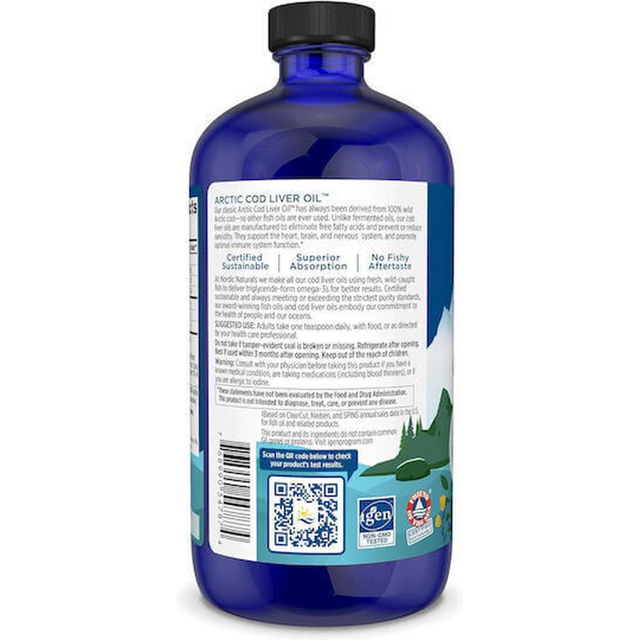 Олія печінки арктичної тріски Nordic Naturals Олія печінки арктичної тріски 473 мл апельсин: ціни та характеристики