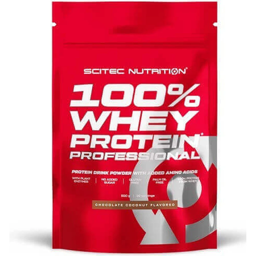 Scitec Nutrition 100% Whey Професійний сироватковий протеїн без глютену зі смаком кокосового шоколаду 500гр: ціни та характеристики