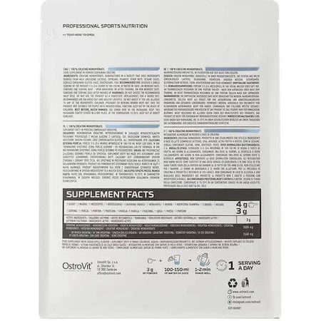 OstroVit Supreme Pure Creatine Monohydrate Natural - натуральний моногідрат креатину - натуральний 300гр: ціни та характеристики