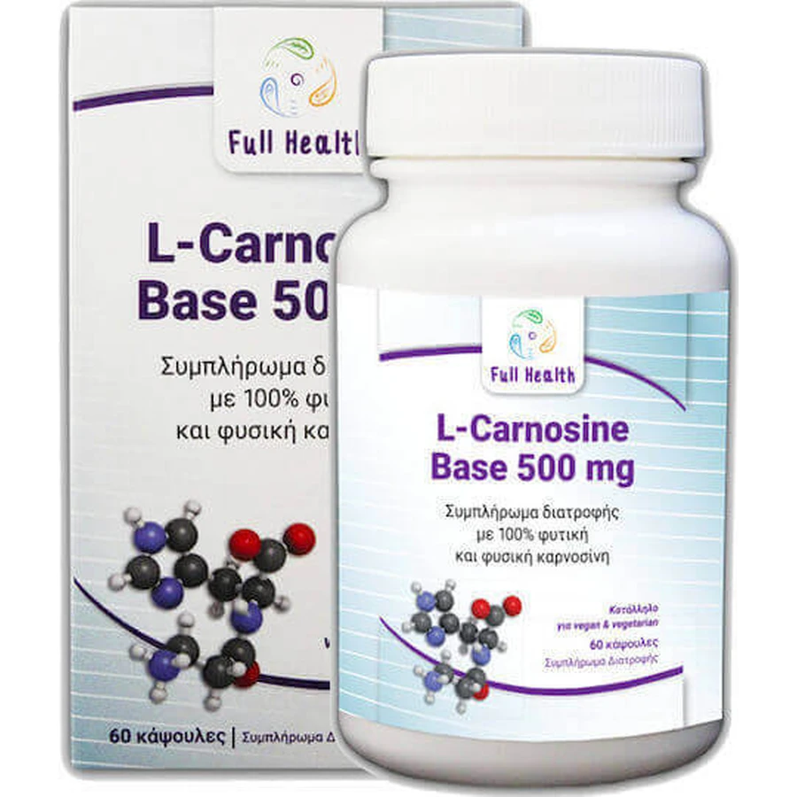 Full Health L-Carnosine Base 500 мг 60 капсул без ароматизаторов: цены и характеристики