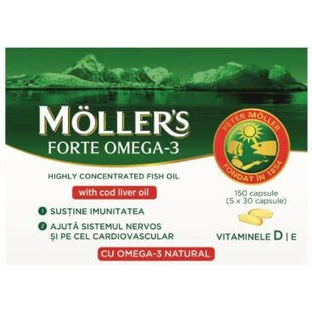 Moller's Forte Omega-3 Cod Liver Oil 150 caps Unflavoured