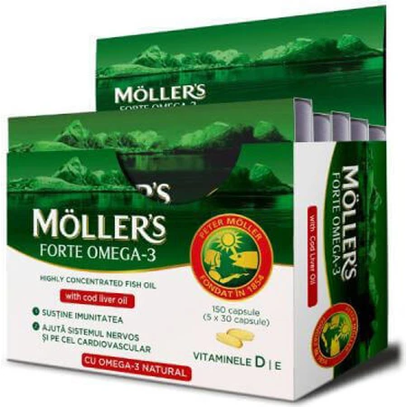 Moller's Forte Omega-3 Cod Liver Oil 150 caps Unflavoured: цены и характеристики