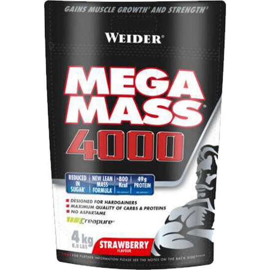 Weider Mega Mass 4000 с креатином и клубничным вкусом 4 кг: цены и характеристики