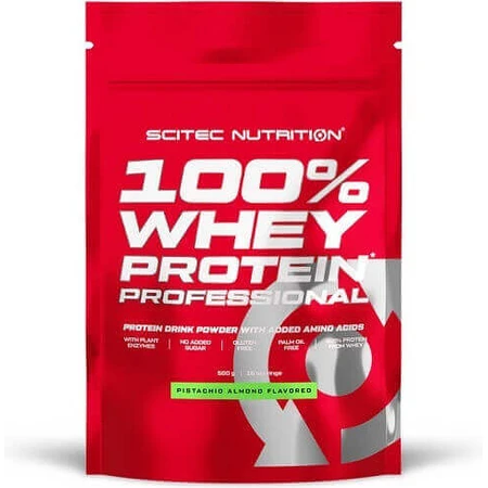 Scitec Nutrition 100% Whey Професійний сироватковий протеїн без глютену зі смаком фісташки з мигдалем 500гр: ціни та характеристики
