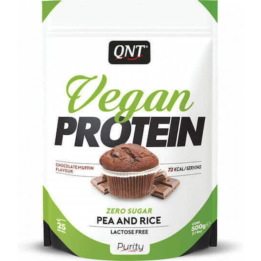 QNT Vegan Protein Gluten & Lactose Free Chocolate Flavoured Chocolate Muffin 500gr: цены и характеристики
