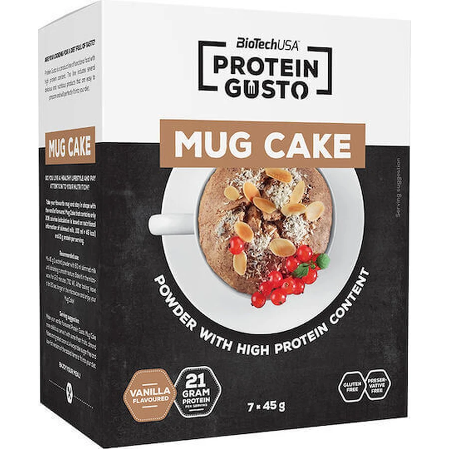 Biotech USA Protein Gusto Кекс Кружка без глютену з ванільним смаком 7x45гр: ціни та характеристики